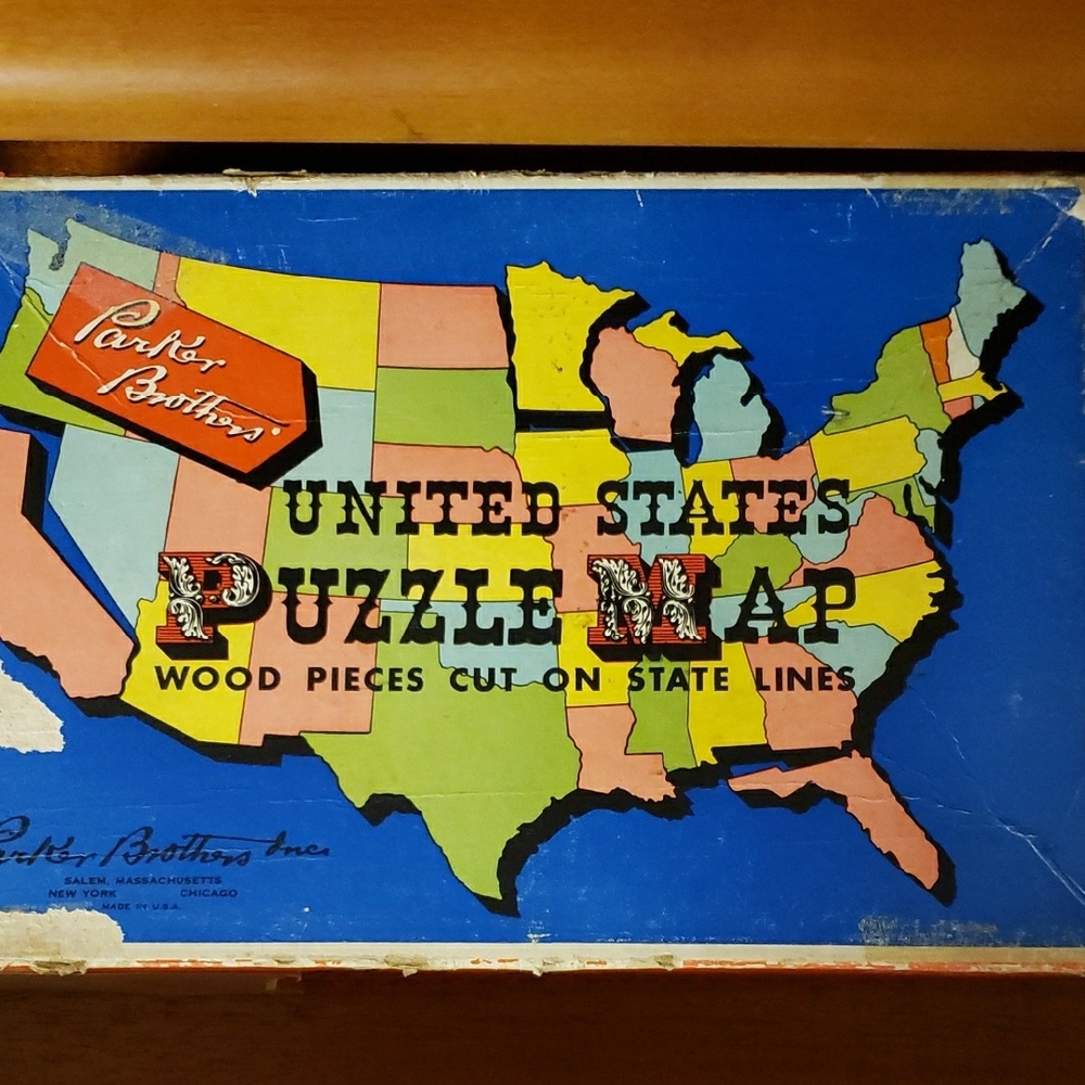 United States Puzzle Map - Colorful Wooden Pieces